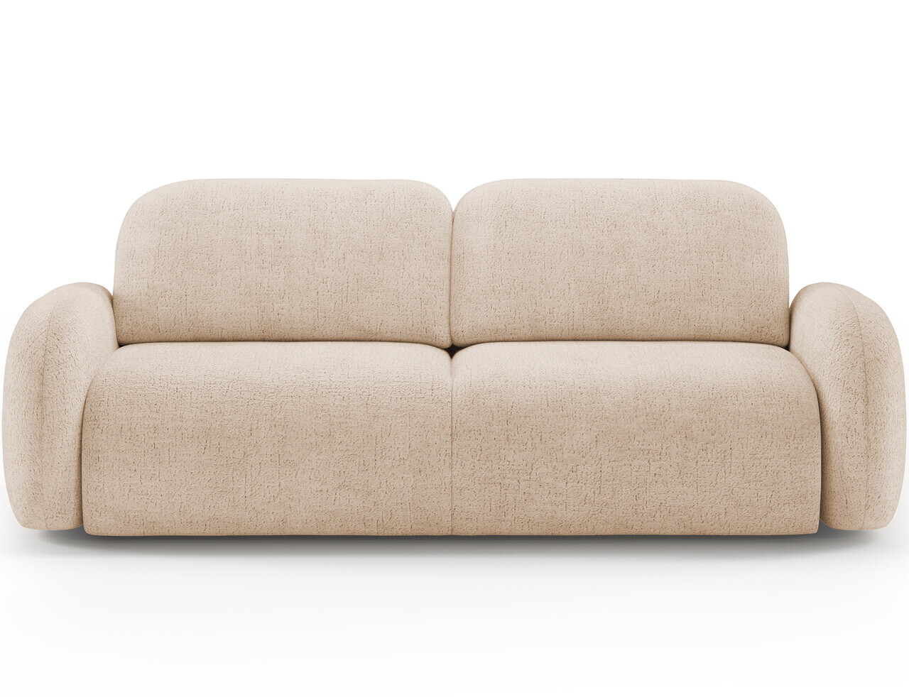 Canapea extensibila 3 locuri ELTAP, Avuela, 250x105x94 cm, lemn/plush din poliester, bej deschis — imaginea 4