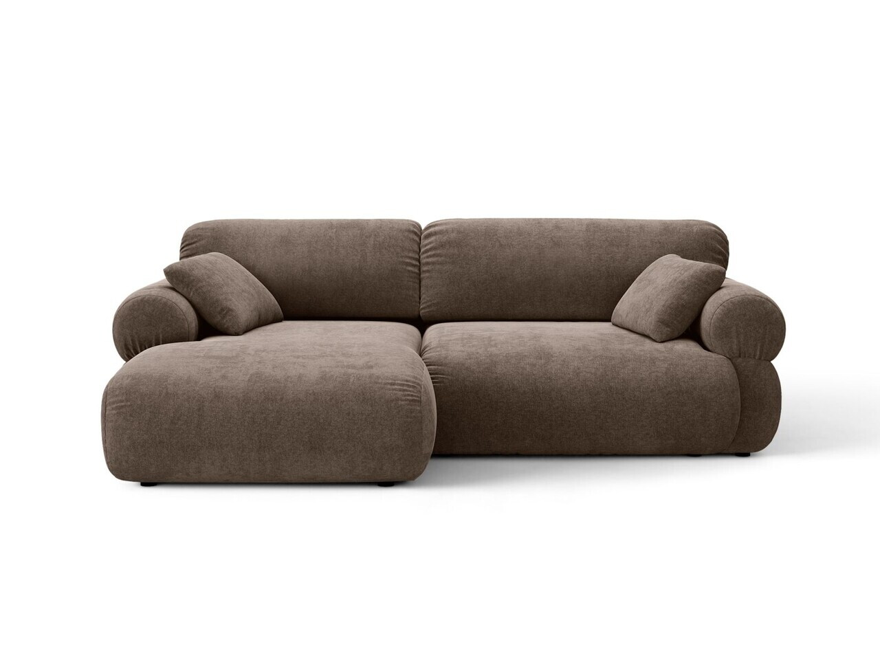 Coltar stanga 4 locuri, Ophelia, Micadoni Home, 236x164x84 cm, tesatura structurata, cappuccino