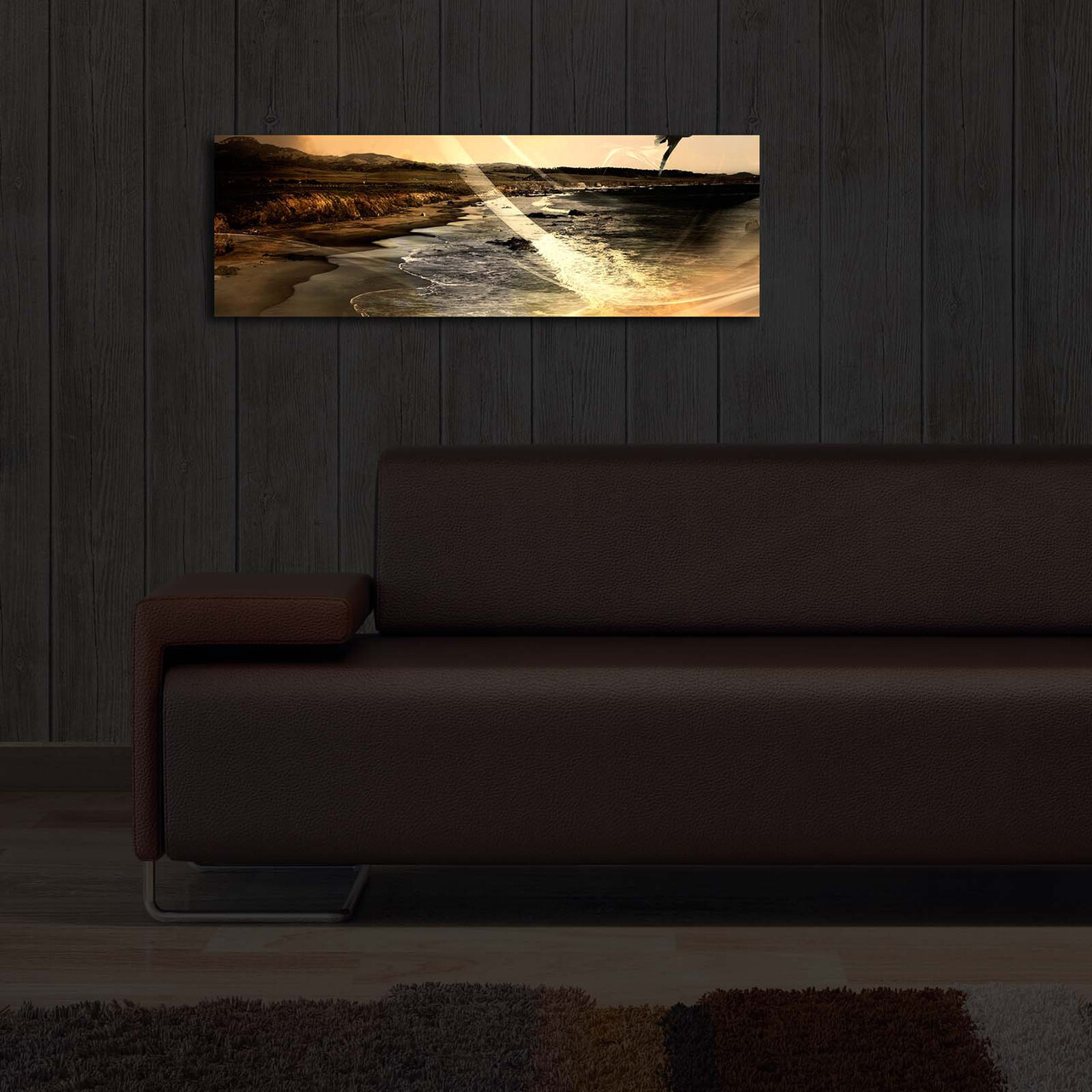 Tablou decorativ cu lumina LED, 3090İACT-64, 30 x 90 cm, Multicolor - view 3
