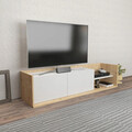 Comoda TV, Retricy, Krog, 160x35x36.8 cm, PAL, Stejar / Alb