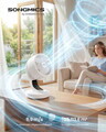 Ventilator de masa Songmics, 20 dB, 8 viteze, telecomanda, oscilatie 70°, alb