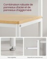 Cuier cu oglinda, bancheta si pantofar Modern Style, Vasagle, 98x35x180 cm, PAL/otel, alb/natural
