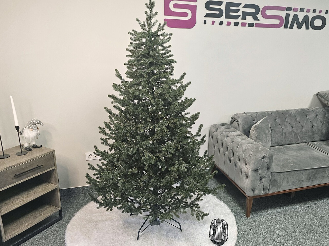 Brad artificial Christmas Deluxe by Sersimo, Viena verde, 3D, 180cm — imaginea 10