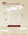 Birou electric cu inaltime reglabila, Vasagle, 120x60x72-120 cm, functie de memorare a 4 inaltimi, alb cloud