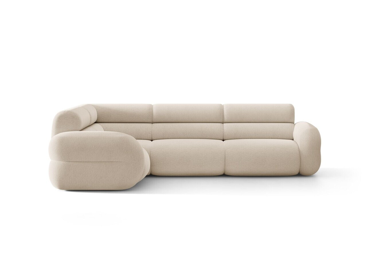 Coltar stanga 5 locuri, Neo, Micadoni Home, 295x210x83 cm, tesatura Boucle, bej