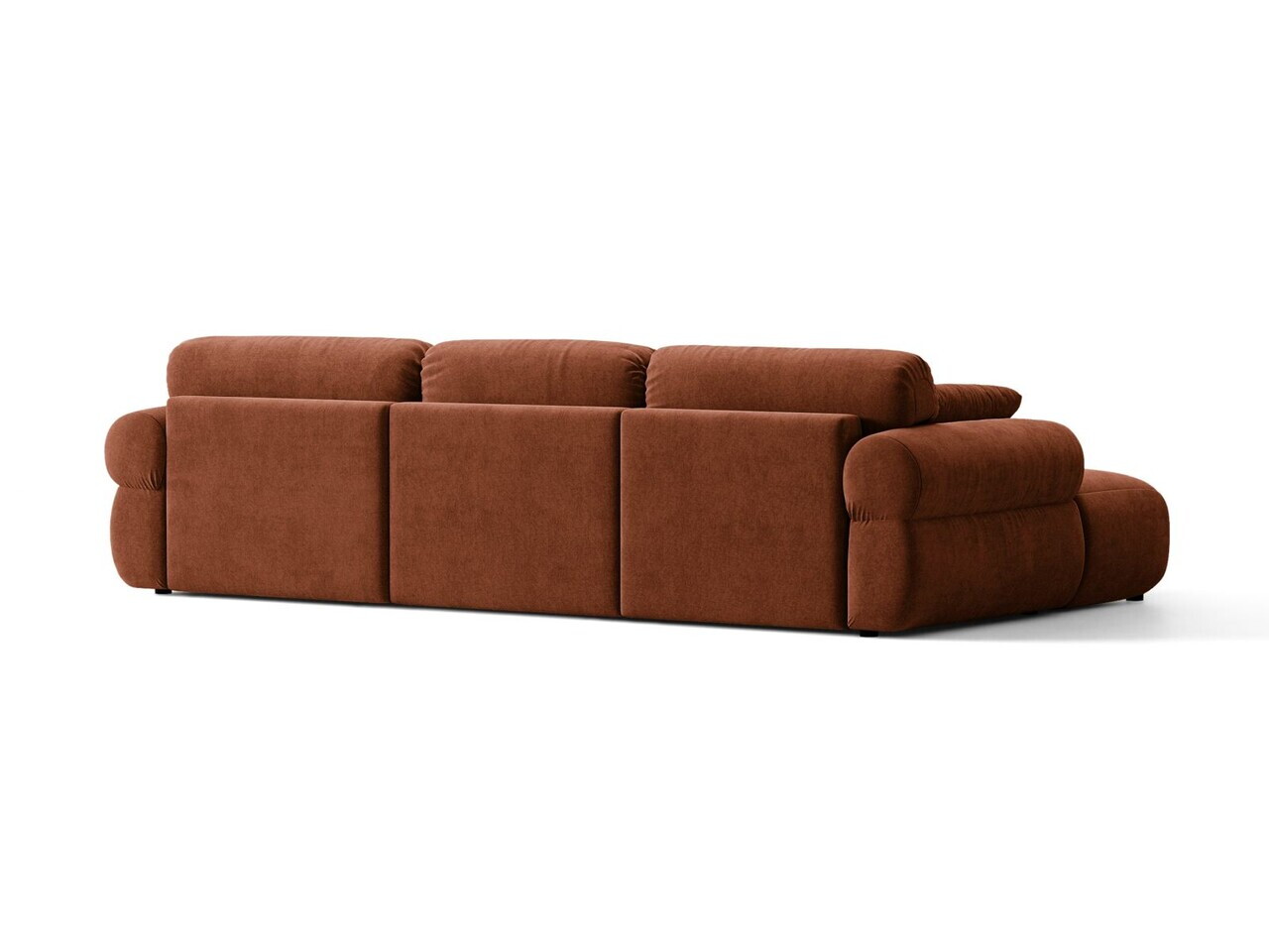 Coltar stanga 6 locuri, Ophelia, Micadoni Home, 297x164x84 cm, tesatura structurata, caramiziu — imaginea 6