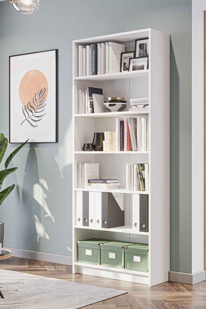 Corp biblioteca Hanah Home Bili 5 80 80x200x.28 cm PAL Alb