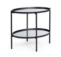 Masuta de cafea Jens, Bizzotto, 64x44x55.5 cm, otel/sticla, negru