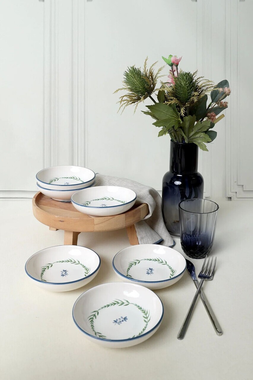 Set boluri pentru sos, Hermia, 275KRM2012, Ceramica, Alb / Bleumarin / Verde - view 2