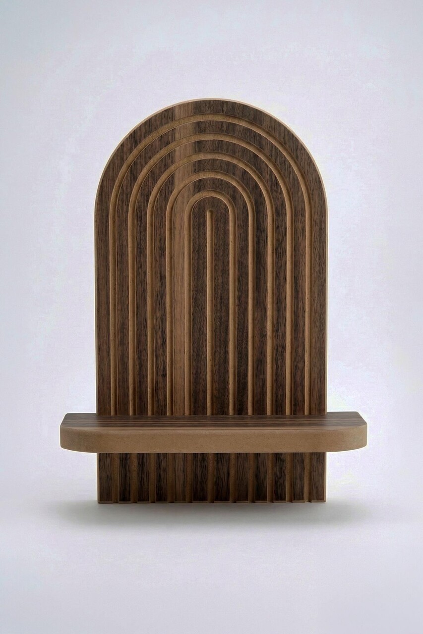 Raft de perete, Hanah Home, Artmtkwll1D, 26x35x13 cm, Wenge - view 4