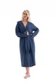 Halat de baie unisex, DC Home, Muslin, Bumbac , Albastru navy