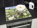 Protectie universala pentru aragaz Maximex, Summer, 56x50 cm, sticla, multicolor