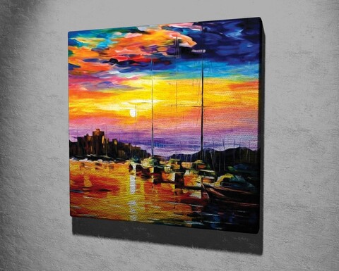 Tablou decorativ, kc266, canvas, lemn, multicolor