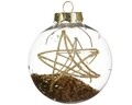 Glob Star glitter, Decoris, Ø8 cm, plastic, transparent/auriu