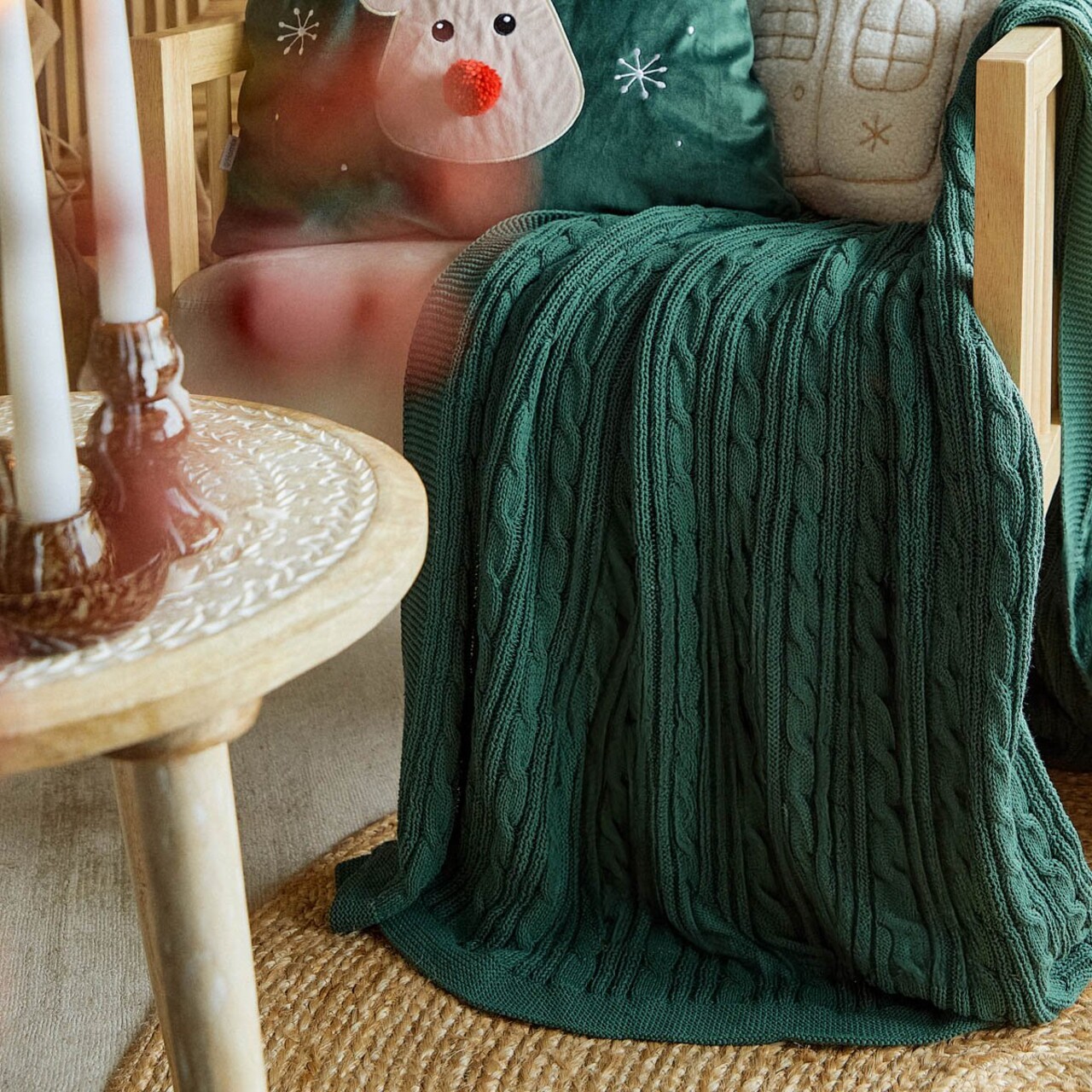 Patura New Mjolby, Homla, 130x170 cm, bumbac, verde