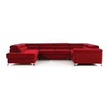 Coltar extensibil dreapta 6 locuri ELTAP, Th-05, Thiago, 342x208x88 cm, lemn/poliester, roz deschis