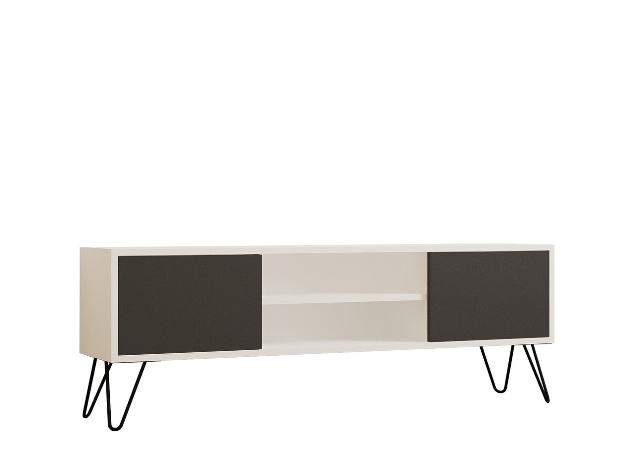 Comoda TV, Hanah Home, Hare, 140x50x30 cm, Alb / Antracit — imaginea 5