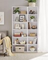 Biblioteca cu 6 rafturi, Scandinavian Style, Vasagle, 60x24x178.5 cm, PAL, alb