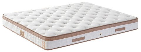 Saltea dubla, Base & Headboard, Niron, Latte, 160x38x200 cm, Cadru: OȚEL, Maro deschis