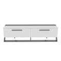 Comoda TV, Zena Home, Astrid, 163.8x46.8x36.6 cm, PAL, Alb/Negru