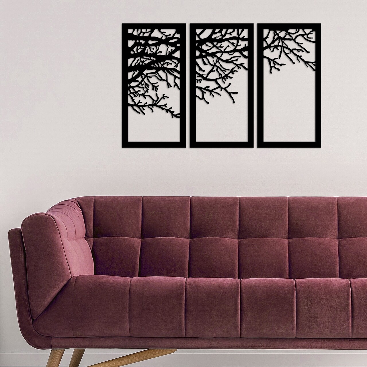 Set 3 decoratiuni de perete, Tree 11, Tanelorn, 112x70 cm, metal - 1 | YEO