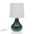 Lampa de masa Rigby, Versa, Ø13x23.5 cm, ceramica/textil, verde inchis