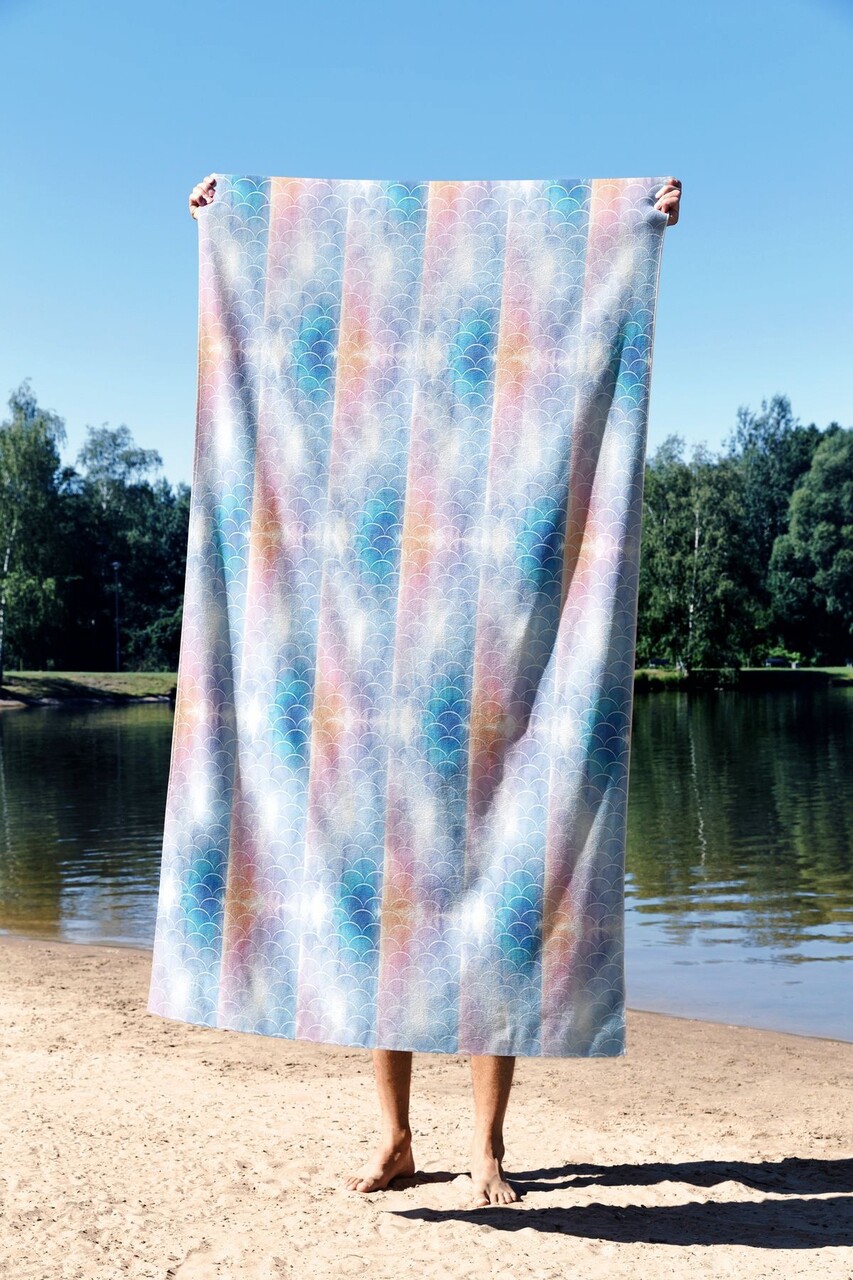Prosop de plaja, Astacura, Colorful Naga 70, 70x130 cm, Poliester/Poliamida, Multicolor