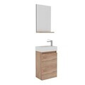 Set Dulap de Baie cu Chiuvetă și Oglindă (2 Piese), Hanah Home, Conza 45, Stejar