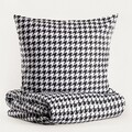 Lenjerie de pat King Size, Rebeka, Homla, 3 piese, 200x220 cm, bumbac, alb/negru