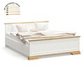 Set mobilier dormitor 4 piese Dreams 1, Pakoworld, pat 160x200 / dulap haine / noptiera, alb/maro
