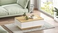 Masuta de cafea LV17-WK, Yardley, 90x60x31.6 cm, natural/alb