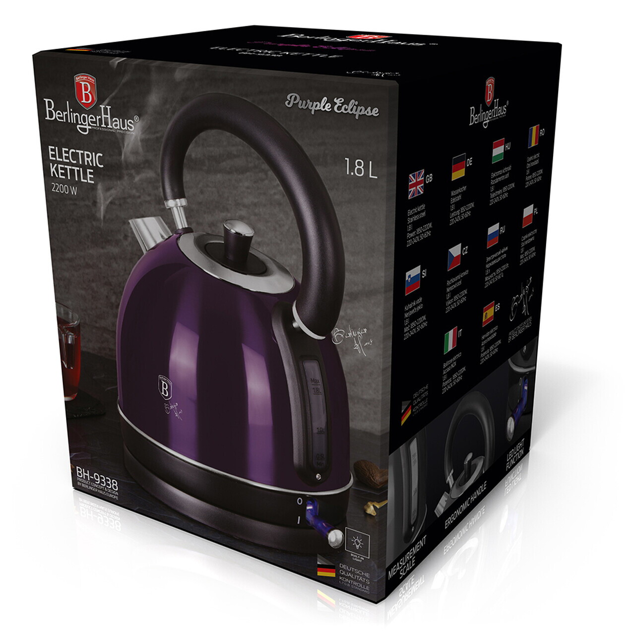 Ceainic electric Berlinger Haus, Purple Eclipse, 1.8 L, inox, mov - imagine 4