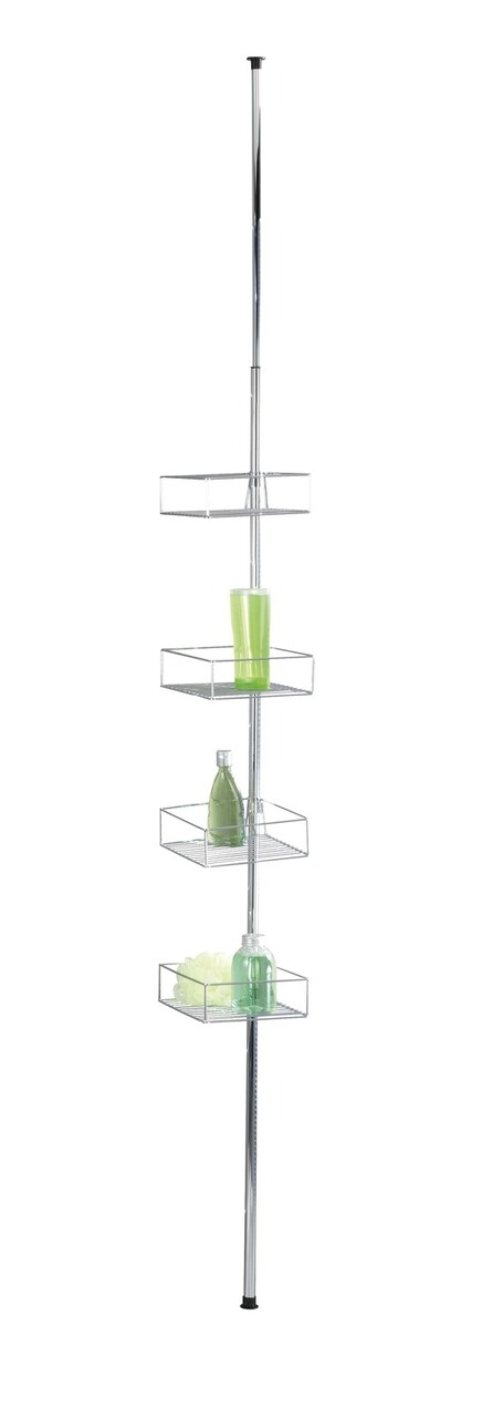 Etajera de colt extensibila pentru baie, Wenko, Domaso, 25 x 62-275 x 20 cm, inox - 2 | YEO