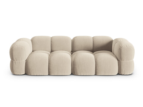 Canapea 4 locuri, Loretto, Cosmopolitan Design, 250x100x68 cm, catifea, bej deschis