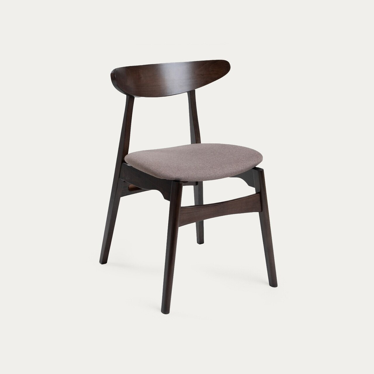 Set 2 scaune Eroso, Homla, 48x55.5x74.8 cm, lemn/poliester, maro inchis/bej — imaginea 4