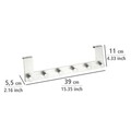 Suport pentru prosoape/haine suspendabil pe usa, Wenko, Celano, 6 carlige, 39 x 11 x 5.5 cm, inox