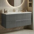 Dulap de baie cu chiuvetă, Hanah Home, Moonlight 120, Gri Mat