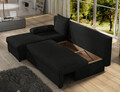 Coltar extensibil reversibil 3 locuri, ELTAP, Gino, 201x143x90 cm, lemn/poliester, negru