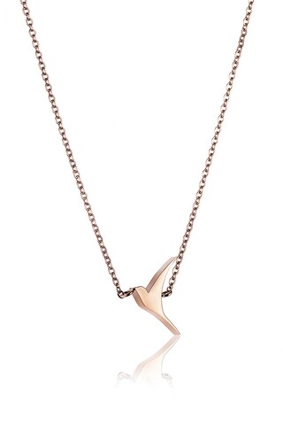 Lantisor cu pandantiv, Emily Westwood, Rose Gold Bird, inox, auriu