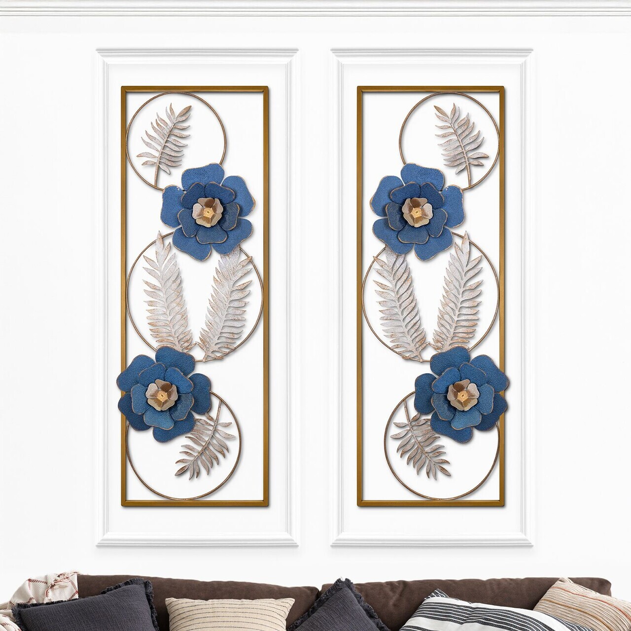 Set de accesorii decorative de perete din metal, Hulasa, Metal, Grosime: 0,6 mm, Multicolor
