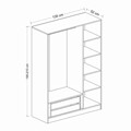 Dulap pentru haine, Minerva, Kale White, 135x210x52 cm, PAL, Alb