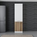 Dulap pentru bucatarie, Hanah Home, Minar, 60x222x58 cm, Alb / Dore