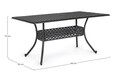 Masa de gradina Ivrea, Bizzotto, 160 x 90 x 73 cm, aluminiu turnat, gri carbune