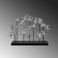 Decoratiune, GOLDFISH 3, Poliester, Argintiu