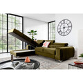 Coltar extensibil stanga 3 locuri ELTAP, LT-33NU, Grayson, 278x205x92 cm, lemn/poliester, verde olive