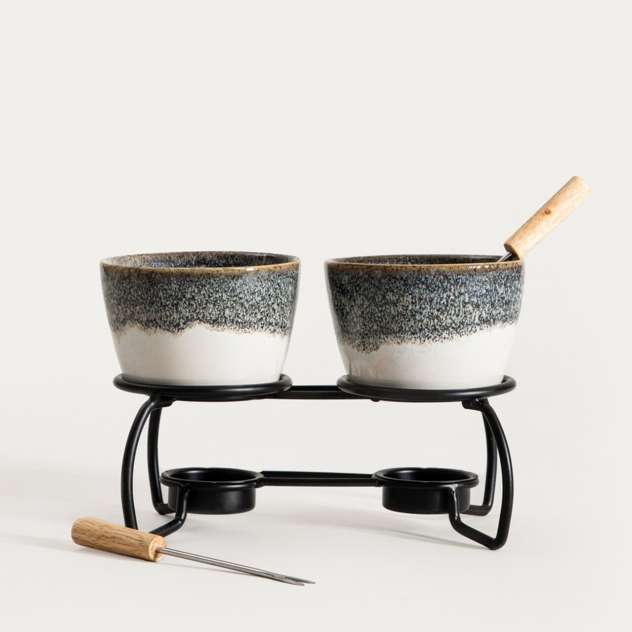 Set fondue 4 piese Lambi, Homla, 19x13 cm, ceramica/metal, multicolor - 1 | YEO
