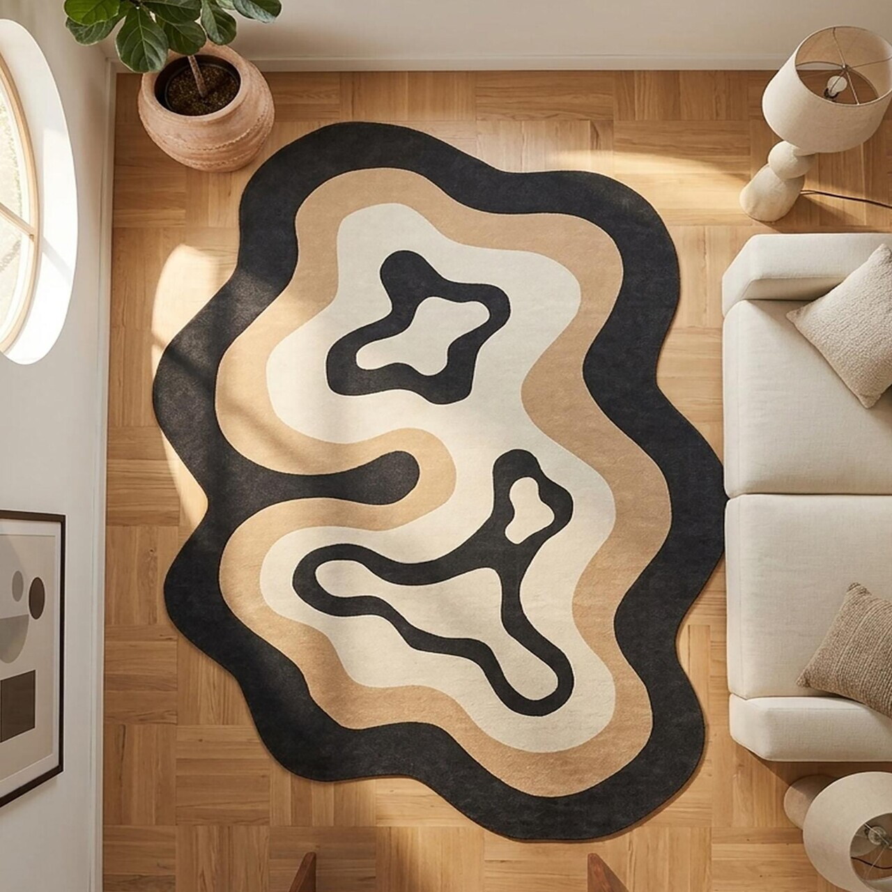 Covor, Fr373, 180x280 cm, Negru — imaginea 2