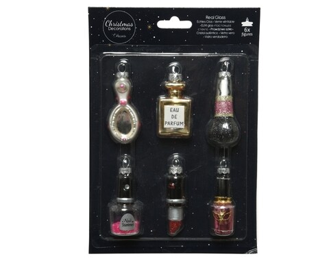 Cutie cu 6 globuri asortate Beauty , Decoris, sticla, multicolor