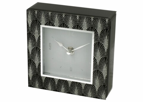 Ceas Foxi, Duo, 14 x 14 x 4.5 cm, sticla, negru