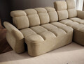Coltar extensibil dreapta 3 locuri ELTAP, Beneth, 301x185x115 cm, lemn/poliester, bej inchis